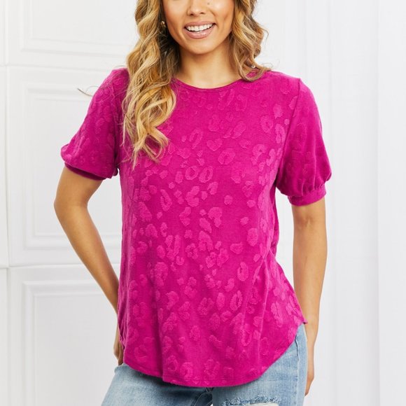 BOMBOM At The Fair Animal Textured Top in Black main image 1